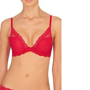 Natori feathers underwire red lace bra